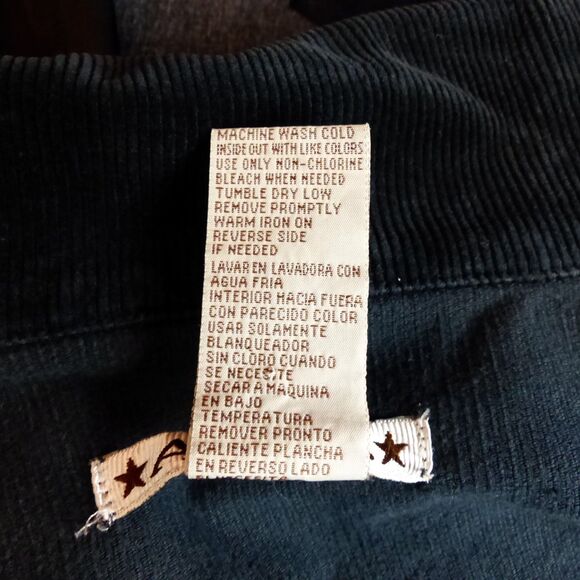 A.M.I. Jacket Women S Black Corduroy Button Stretch Cotton Long Sleeve Retro Y2K - Picture 10 of 11